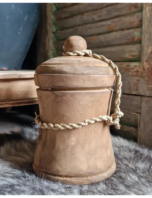 Handgemaakte houten pot