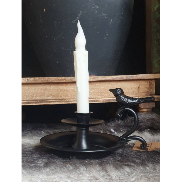 Kandelaar metaal met vogeltje