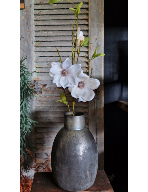 Magnolia tak, kunstbloemen, wit