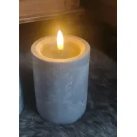 LED kaars marmerlook 12,5 cm