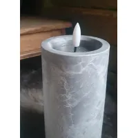 LED kaars marmerlook 17,5 cm