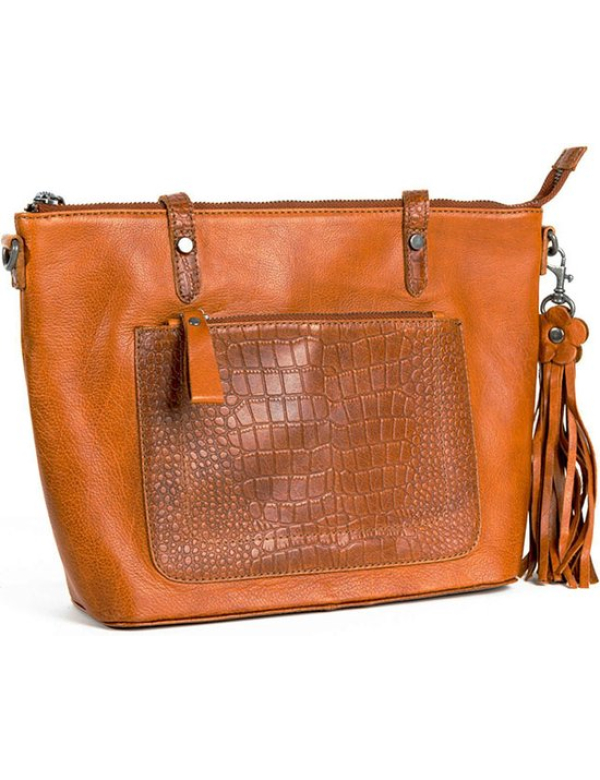 Bag2Bag leren tas, model Evora Porto Cognac Bag2Bag leren tas, model Evora Porto Cognac