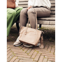 Bag2Bag leren tas, model Evora Porto Cognac