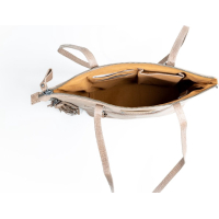 Bag2Bag Leren Schoudertas Evora Grey / Taupe.