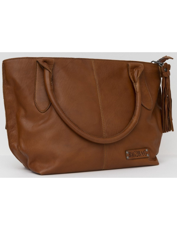 Bag2Bag leren tas, model Ava, cognac Bag2Bag leren tas, model Ava, cognac