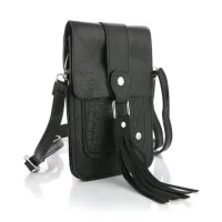 Telefoontasje zwart met kwast