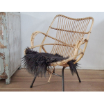 Bruine chair pad, lang haar