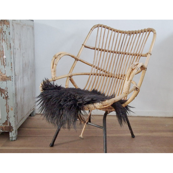 Bruine chair pad, lang haar