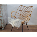 Vachtje, chairpad, grijze curl nr1