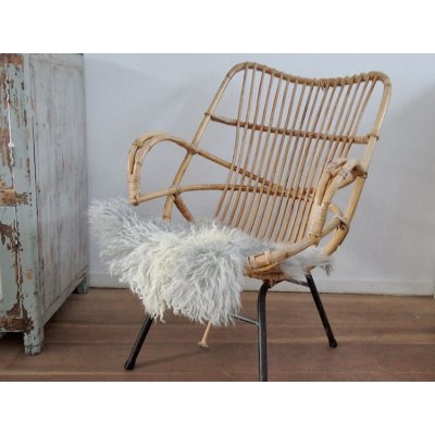 Vachtje, chairpad, grijze curl nr1